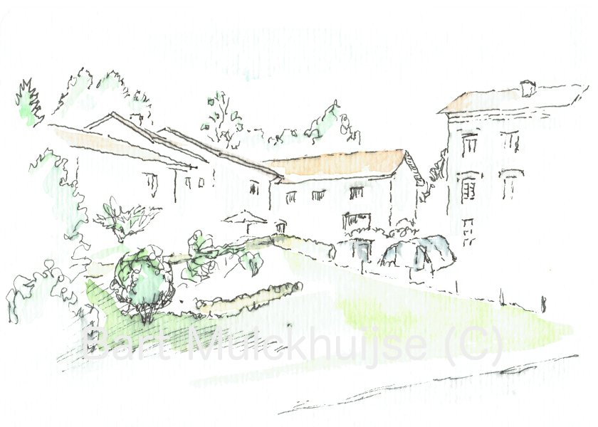 ink-drawing-aquarel-village-le-phaux